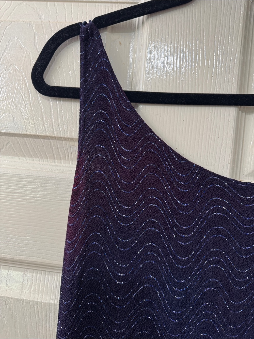 VTG 90’s Y2K Byer Too! Navy Blue Sparkling One-Shoulder Formal Prom Dress Medium - Picture 3 of 12